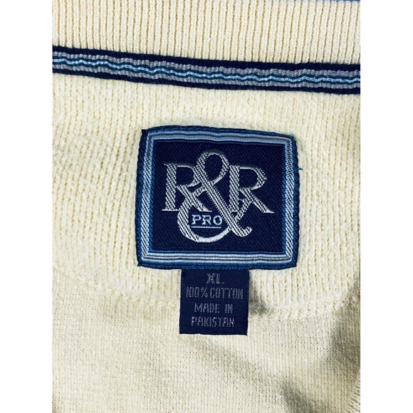 Vintage R&R Pro 100% cotton Men's Thick Knit Vest Size XL Yellow - Picture 3 of 4